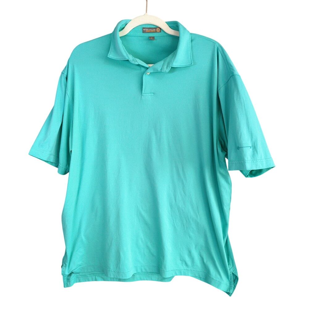 Peter Millar Summer Comfort‎ Polo Mens Large Green